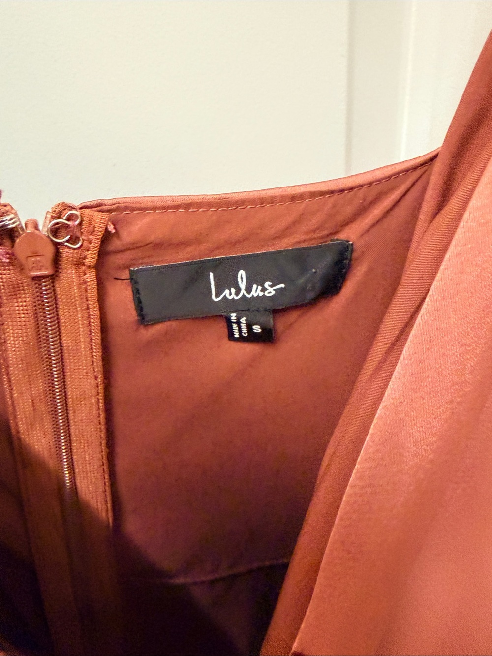 Lulu's Mauve Satin High-Low Ruffle Dress - Picture 5 of 6